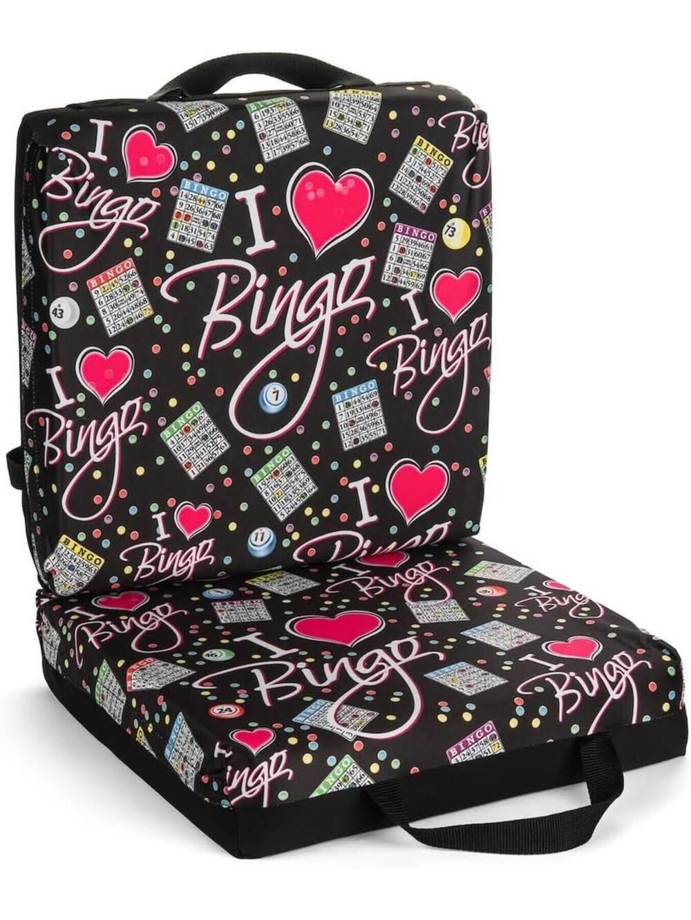 Chair Cushion for Bingo Relief - Double Pillow - "I love Bingo" - New